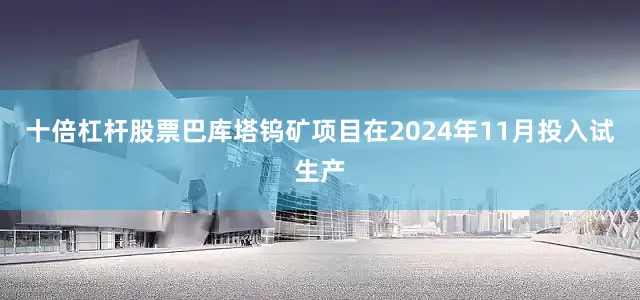 十倍杠杆股票巴库塔钨矿项目在2024年11月投入试生产